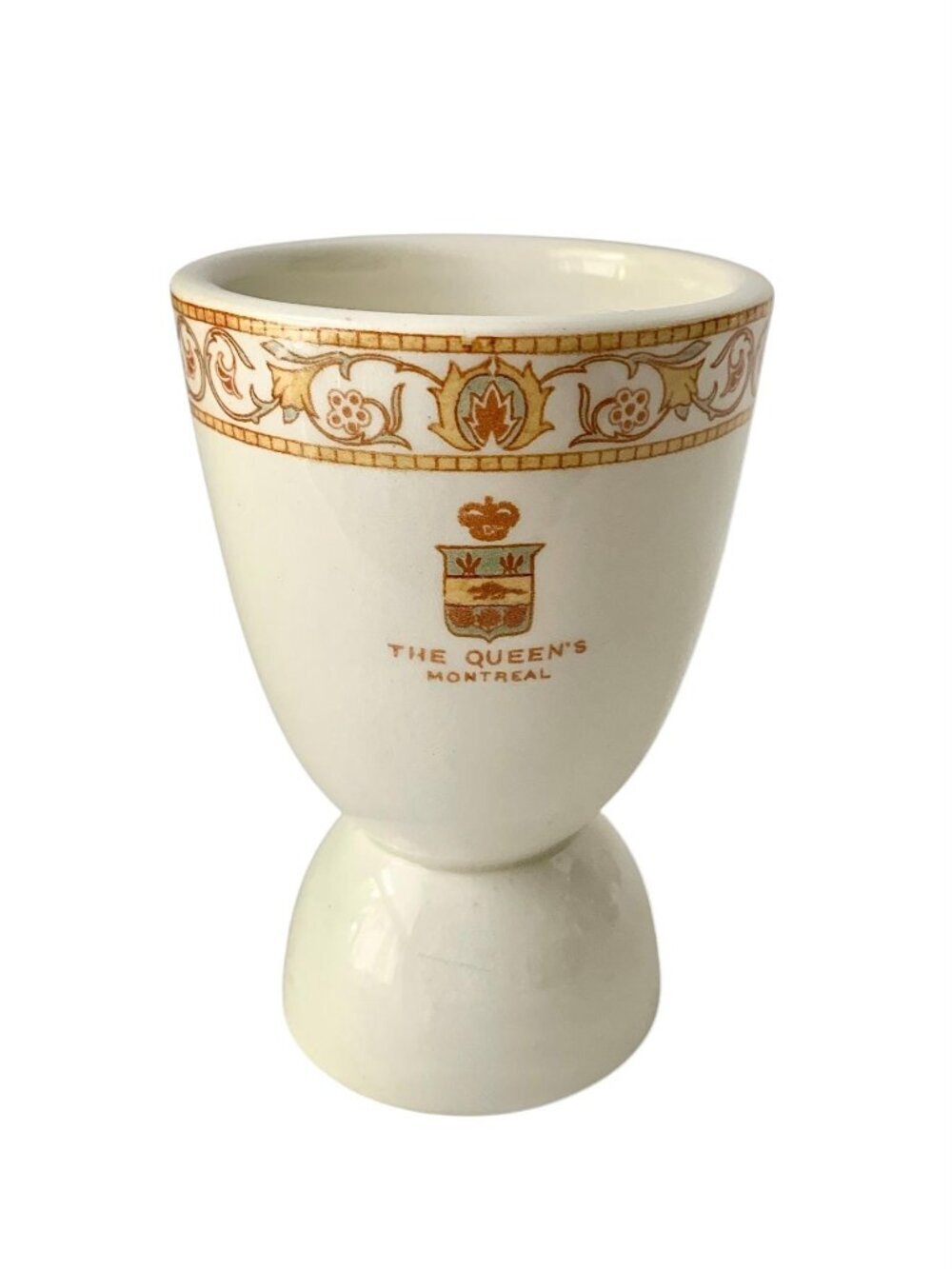 Vintage The Queen's Montreal Hotel Double Egg Cup
